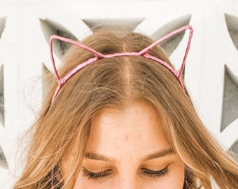 Kitty Ear Headbands | Metallic Bachelorette Cat Ear Headband | Bridal Shower Gifts | Cat Decorations | Tiger King Accessories