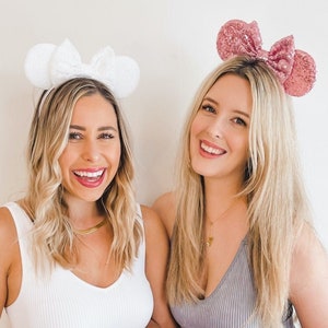 Minnie Mouse Ear Headbands | Disneyland Disney World Epcot Bachelorette Party | Sequin Bridal Party Gifts, Bridesmaids Favors Decorations