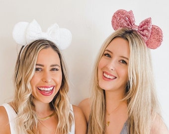 Minnie Mouse Ear Headbands | Disneyland Disney World Epcot Bachelorette Party | Sequin Bridal Party Gifts, Bridesmaids Favors Decorations