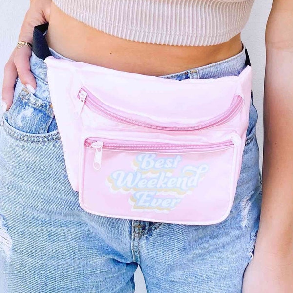 Best Weekend Ever Fanny Packs | Zippered Belt Bags | Adjustable Waistband | Bridesmaid Bags | Charleston Preppy Bridal Gifts, Favors, Decor