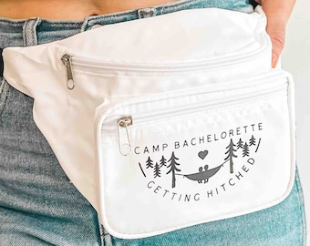Camp Bachelorette Fanny Packs | Hiking Belt Bags with Zipper Pocket | Bridesmaids Bum Bags | Bridal Party Gifts | Camping Mountain Favors