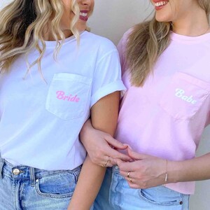 Best Weekend Ever Bachelorette Party Pocket Tees  | Pastel Bridal Party Shirts | Charleston, 30A, Beach Bridesmaids Gifts Favors Accessories