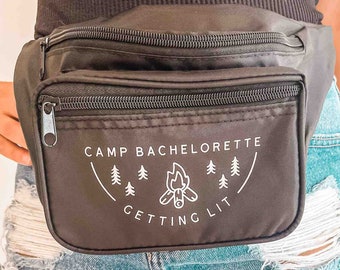 Camp Bachelorette Fanny Packs | Hiking Belt Bags with Zipper Pocket | Bridesmaids Bum Bags | Bridal Party Gifts | Camping Mountain Favors