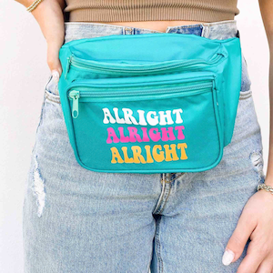 Dazed & Engaged Fanny Packs Zippered Belt Bags Adjustable Waistband 1990s Bridesmaid Bags Bridesmaid Bridal Shower Gifts Favors Party Teal, Alright