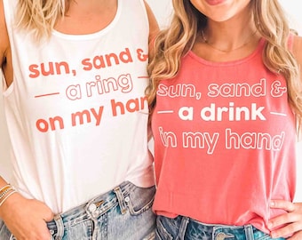 Beach Bachelorette Party Shirts, Tanks | Sun & Sand Bridal Party Gifts | Bridesmaids Tees | Miami Florida 30A Favors, Supplies, Ideas