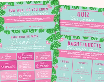 Tropical Beach Bachelorette Party Game Bundle | Printable PDF | Instant Download | Bridal Shower Activities | Tropic Like It's Hot Games