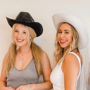 Black Bachelorette Party Cowgirl Hats