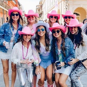 Pink Cowgirl Hat | Austin, Vegas, Nashville Bachelorette Party | Disco Cowgirl, Last Rodeo, Last Hoe Down | Bridesmaids Favors Gifts Decor