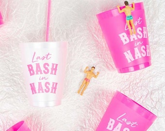Nashville Bachelorette Party Cups | 12 Pack, 16 oz | Reusable Frost Flex Drinkware | Nash Bash Bridesmaid Bridal Party, Gifts, Favors, Decor