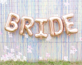 Jumbo BRIDE Bachelorette Party Balloon Banner | 32" tall | Rose Gold or Gold | Ready to Ship!