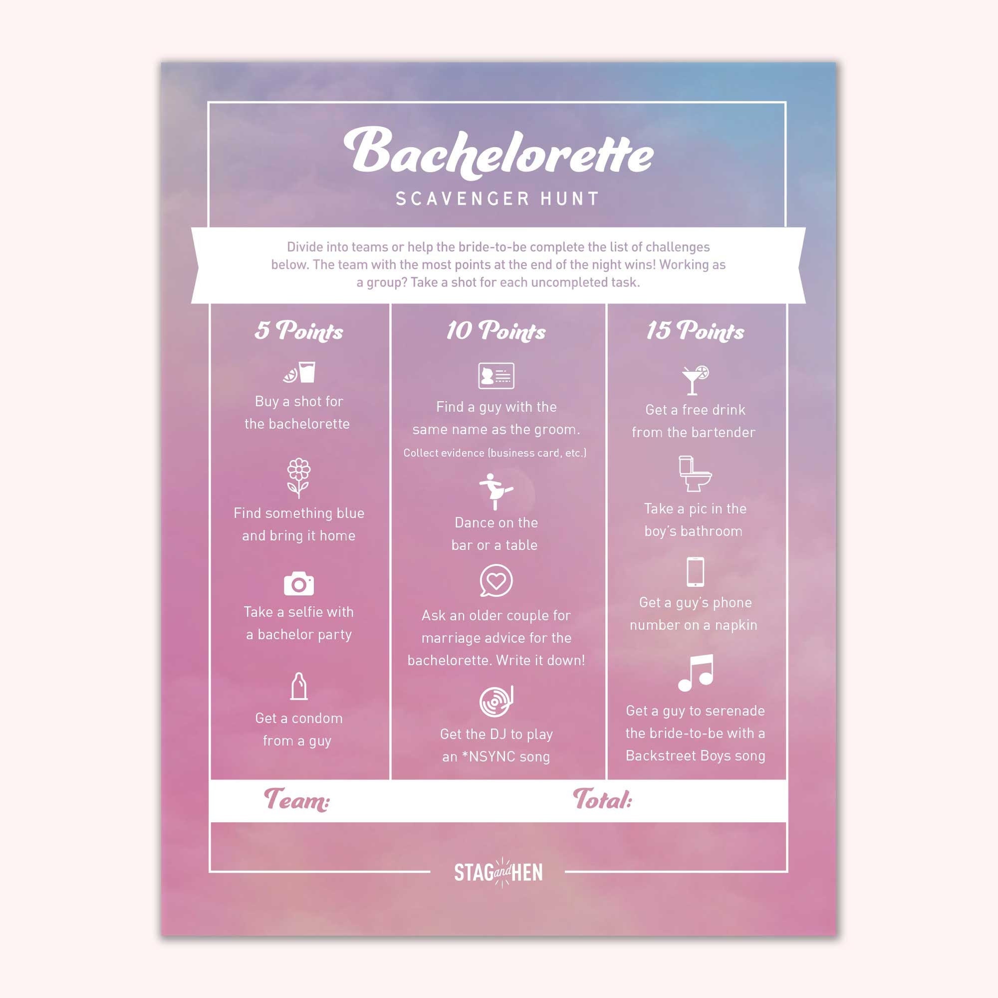 Best Weekend Ever Bachelorette Party Game Scavenger Hunt - Etsy