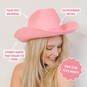 Pink Bachelorette Party Cowboy Hats Country Western Bridesmaid Gifts ...