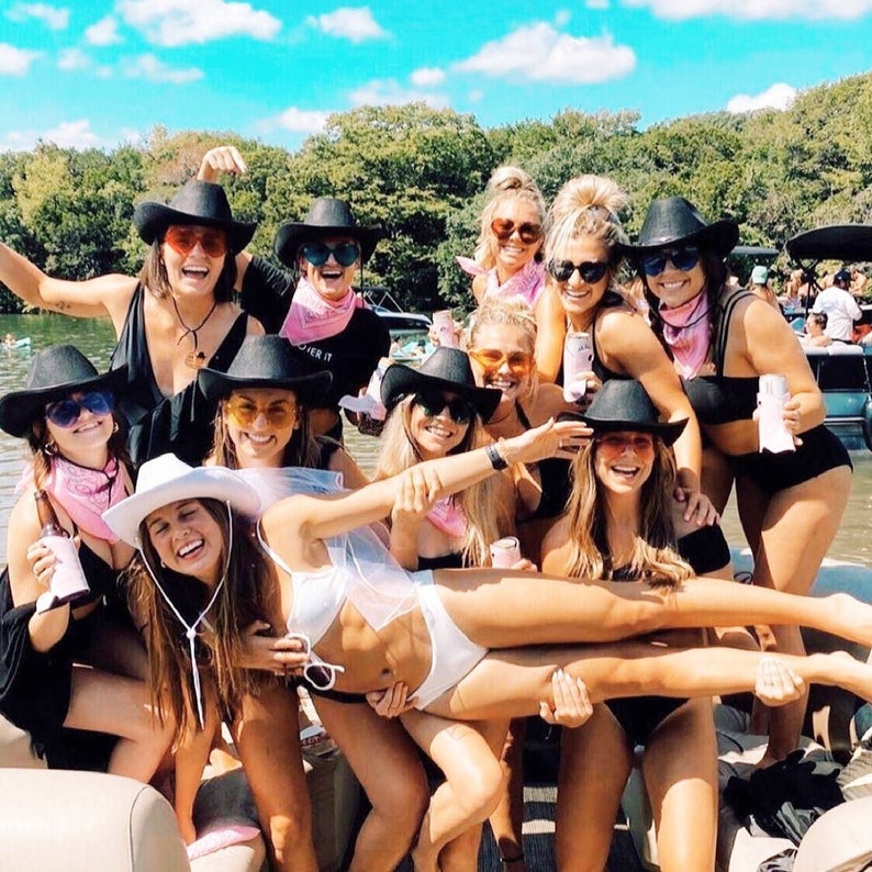 Black Bachelorette Party Cowgirl Hats