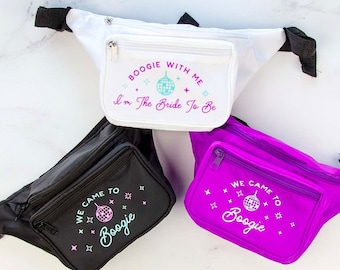 Disco Bachelorette Party Fanny Packs | Zippered Belt Bags | Adjustable Waistband | Bridesmaid Bags | 1970s Groovy Bridesmaid, Bridal Shower