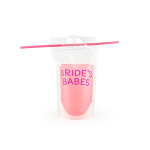 Bride's Babes Bachelorette Party Drink Pouches Reusable Bridesmaid Booze Bag with Straw Beach Pool Bachelorette Party Gifts Favors Ideas image 7
