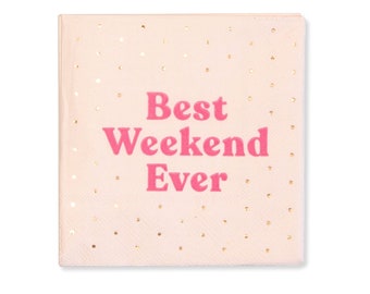 Best Weekend Ever Bachelorette Party Cocktail Napkins | 24 Pack | Bridal Party Gifts Favors Decorations | Cute Funny Unique | Ready To Ship