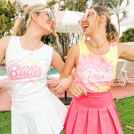 Let's Bach Party Bachelorette Tanks, Professionally Screen Printed, Malibu 1990s Vintage Retro Doll Tie-Dye Bridal Shirts, Bridesmaids Gifts