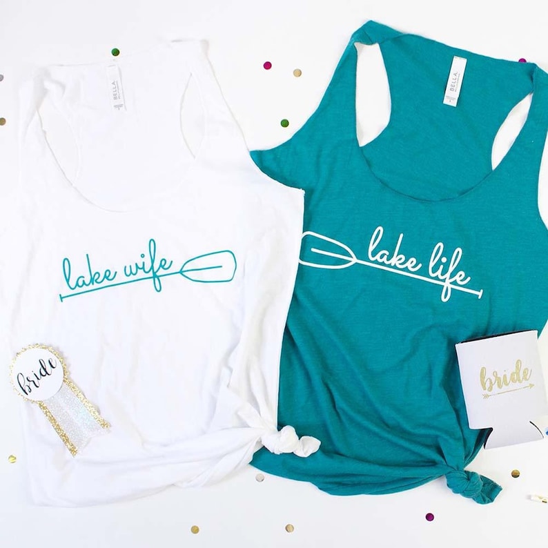 Lake House Bridal Party Shirts Lake Life Bachelorette Party Shirts Boat Lake Team Bride Tanks Lake Bachelorette Decorations