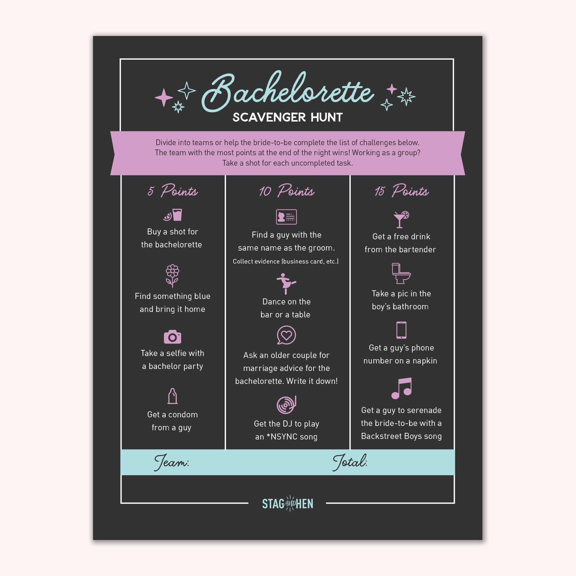 Bride's Last Disco Bachelorette Party Game Scavenger - Etsy