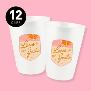 Love At First Spritz Bachelorette Cups, 12 Pk 16 oz | Custom Designed Drinkware | Italian Summer, Aperol Spritz, Bikinis & Martinis Decor