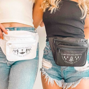 Camp Bachelorette Fanny Packs | Hiking Belt Bags with Zipper Pocket | Bridesmaids Bum Bags | Bridal Party Gifts | Camping Mountain Favors