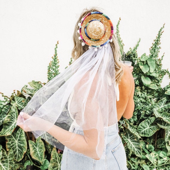 Mini Sombrero Veil With Pom-poms and 