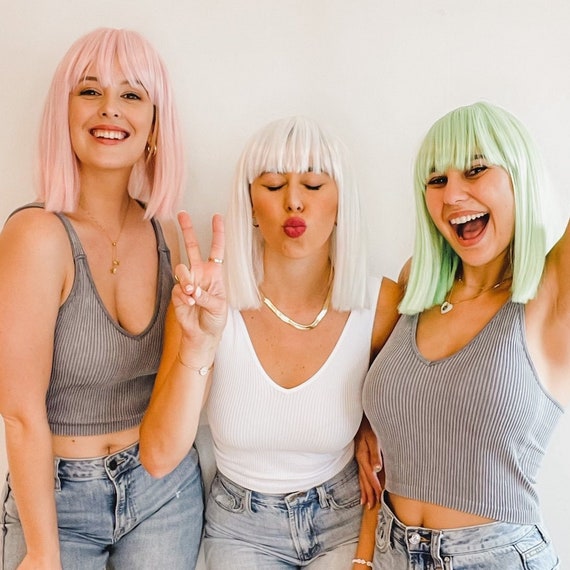 Bachelorette Party Wigs Neon Pastel Wig With Adjustable