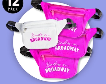 12 Pack, Nashville Bachelorette Fanny Pack Bags | Custom Designed Bridesmaids Bags | Bridal Party Gifts, Bach Party Goodie Bag Favors Merch