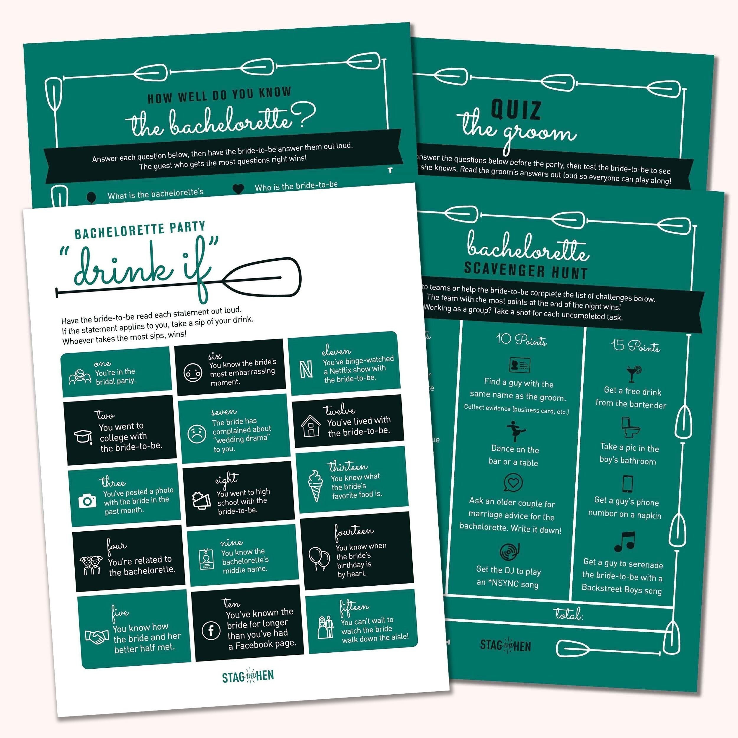 Lake Life Bachelorette Party Game Bundle Printable PDF - Etsy