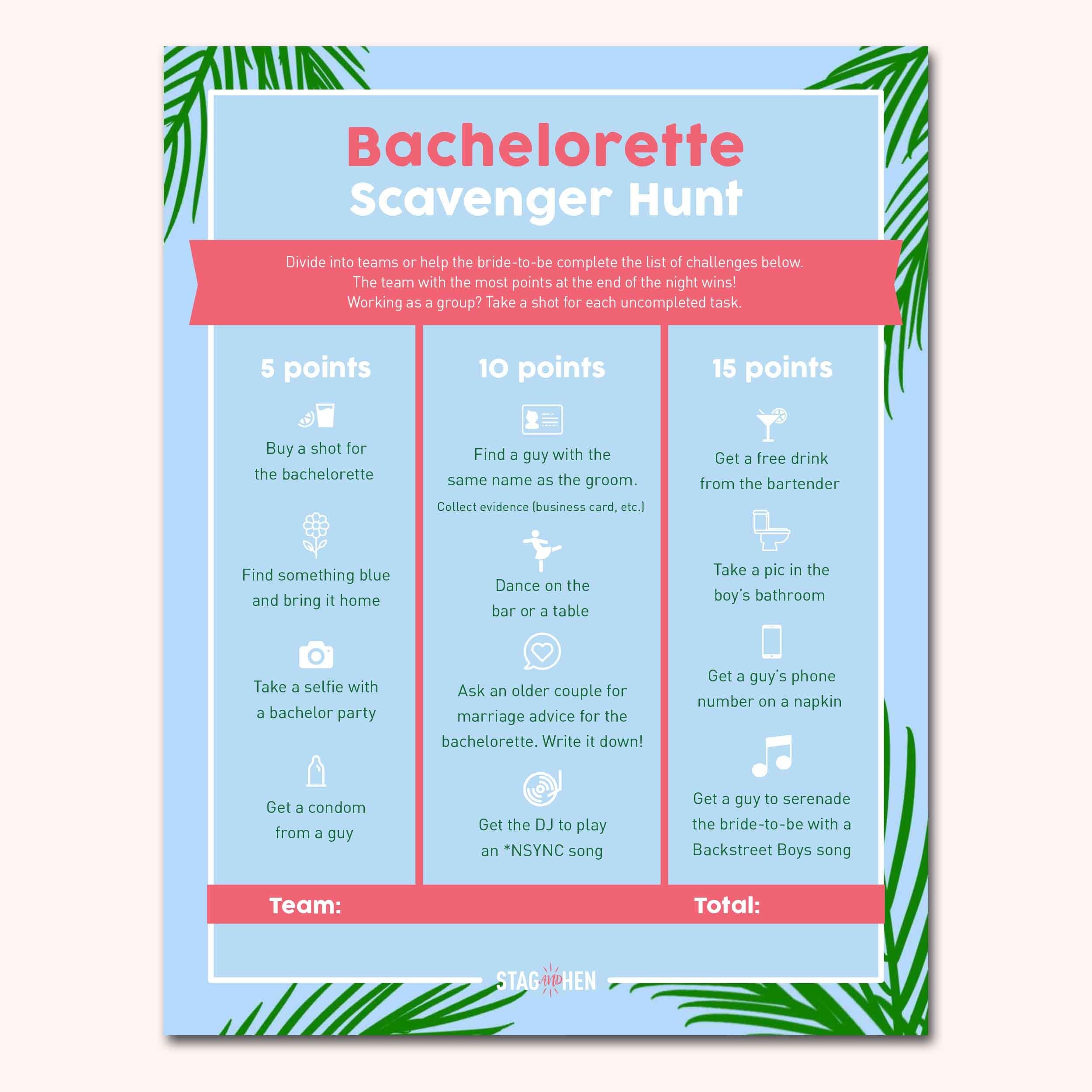 Beach Bachelorette Party Game Scavenger Hunt Printable PDF - Etsy