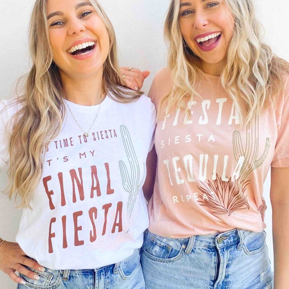 Final Fiesta Bachelorette Party Tees | Southwestern Bridal Party Shirts | Scottsdale, Austin, Beach Bridesmaids Favors Decor Accessories