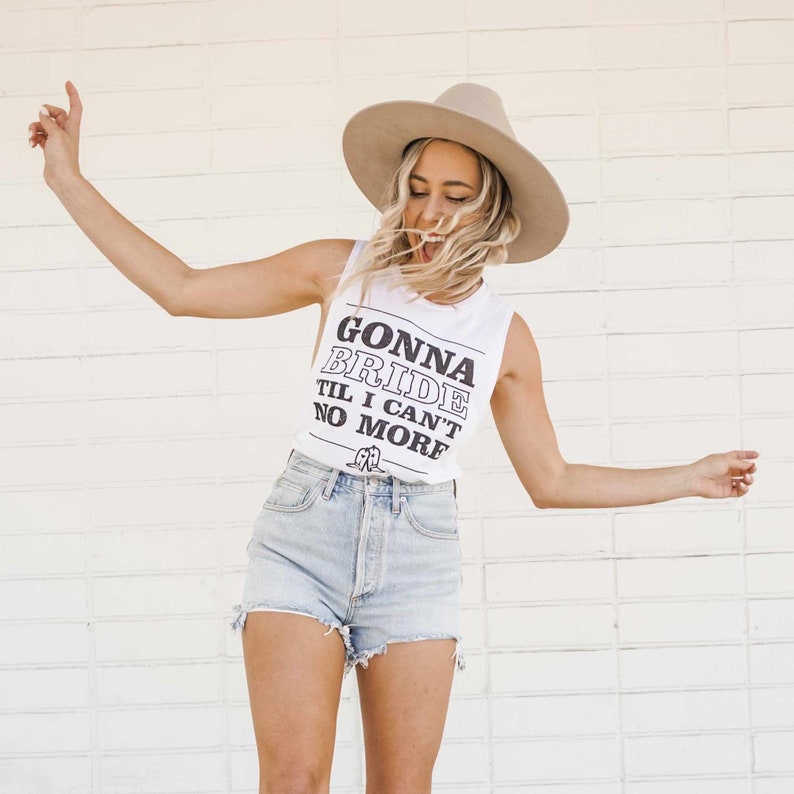 Old Town Road Bachelorette Party Shirts Funny Old Town Bride Bridal Tanks Scottsdale, Country-Western Team Bride Gifts White
