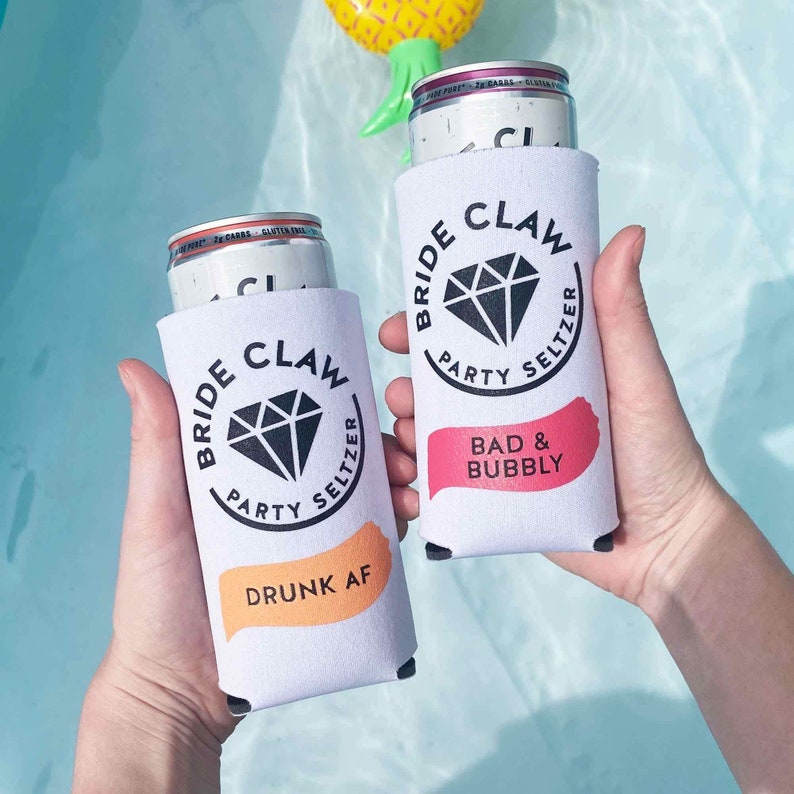 Bride Claw Bachelorette Party Skinny Can Coolers White Claw Etsy