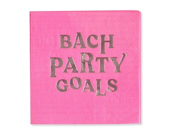 Bach Party Goals Bachelorette Party Cocktail Napkins | 24 Pack | Bridal Party Gifts Favors Decorations | Cute Funny Creative | Ready To Ship