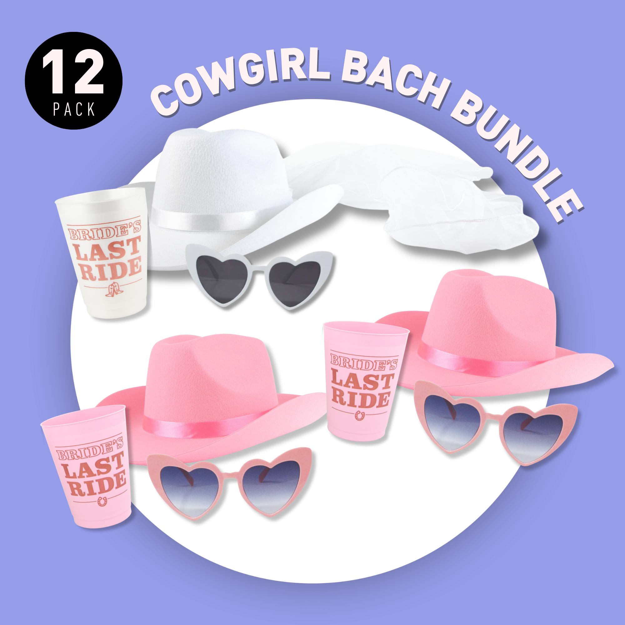 6683 12 Pcs Women Cowgirl Cowboy Hats Bachelorette Cowboy Hats For Bridal 12 Pack - Custom Bachelorette Cowgirl Hats | 12 Funny Cute  main image 2