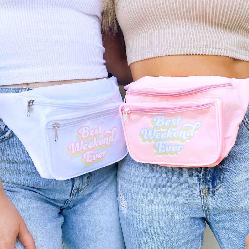 Best Weekend Ever Fanny Packs Zippered Belt Bags Adjustable Waistband Bridesmaid Bags Charleston Preppy Bridal Gifts, Favors, Decor image 1