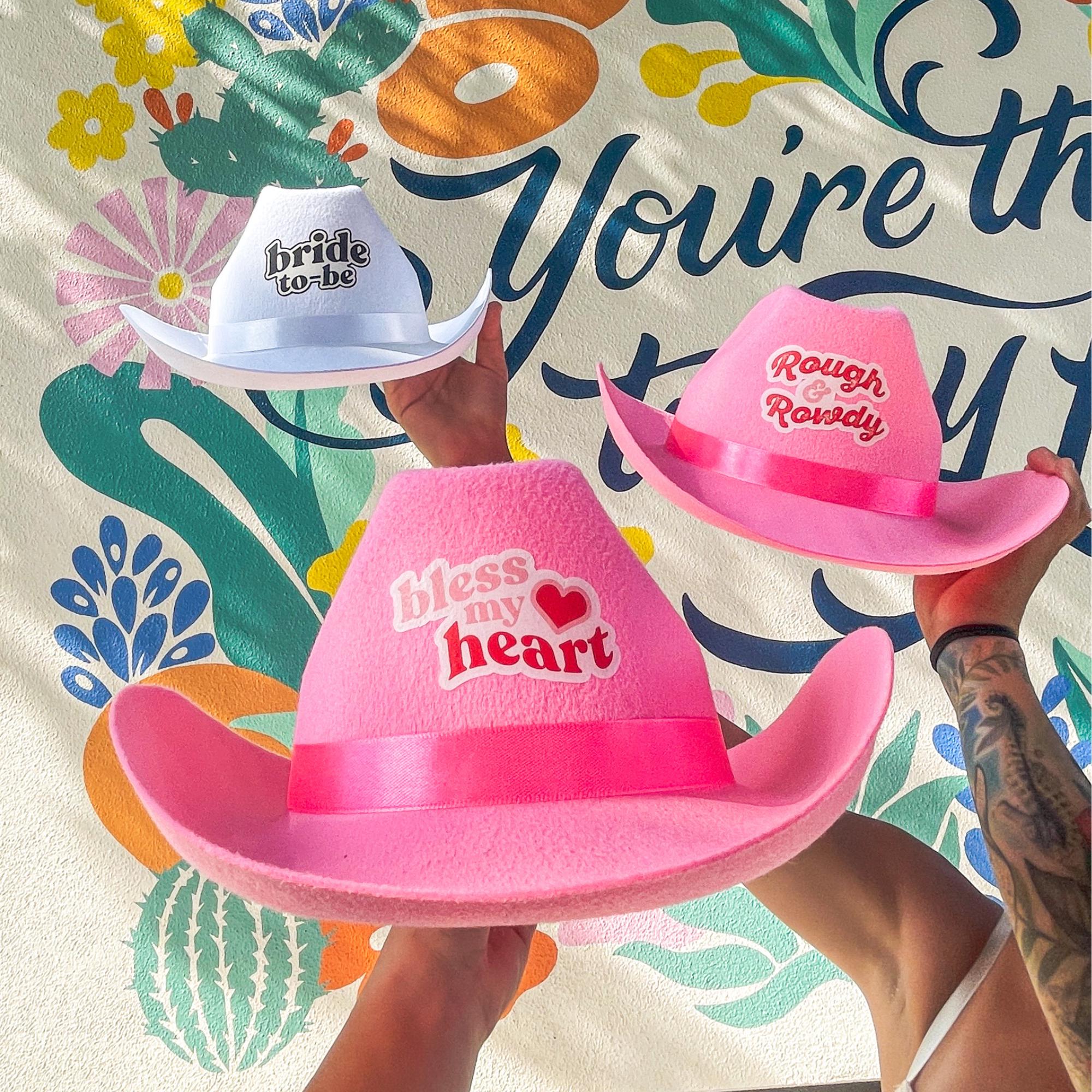 12 Pack - Custom Bachelorette Cowgirl Hats | 12 Funny Cute 