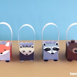 Woodland animal paper basket craft