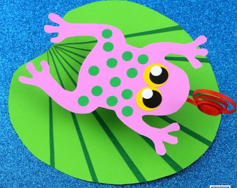 Frog on a Lilypad papercraft