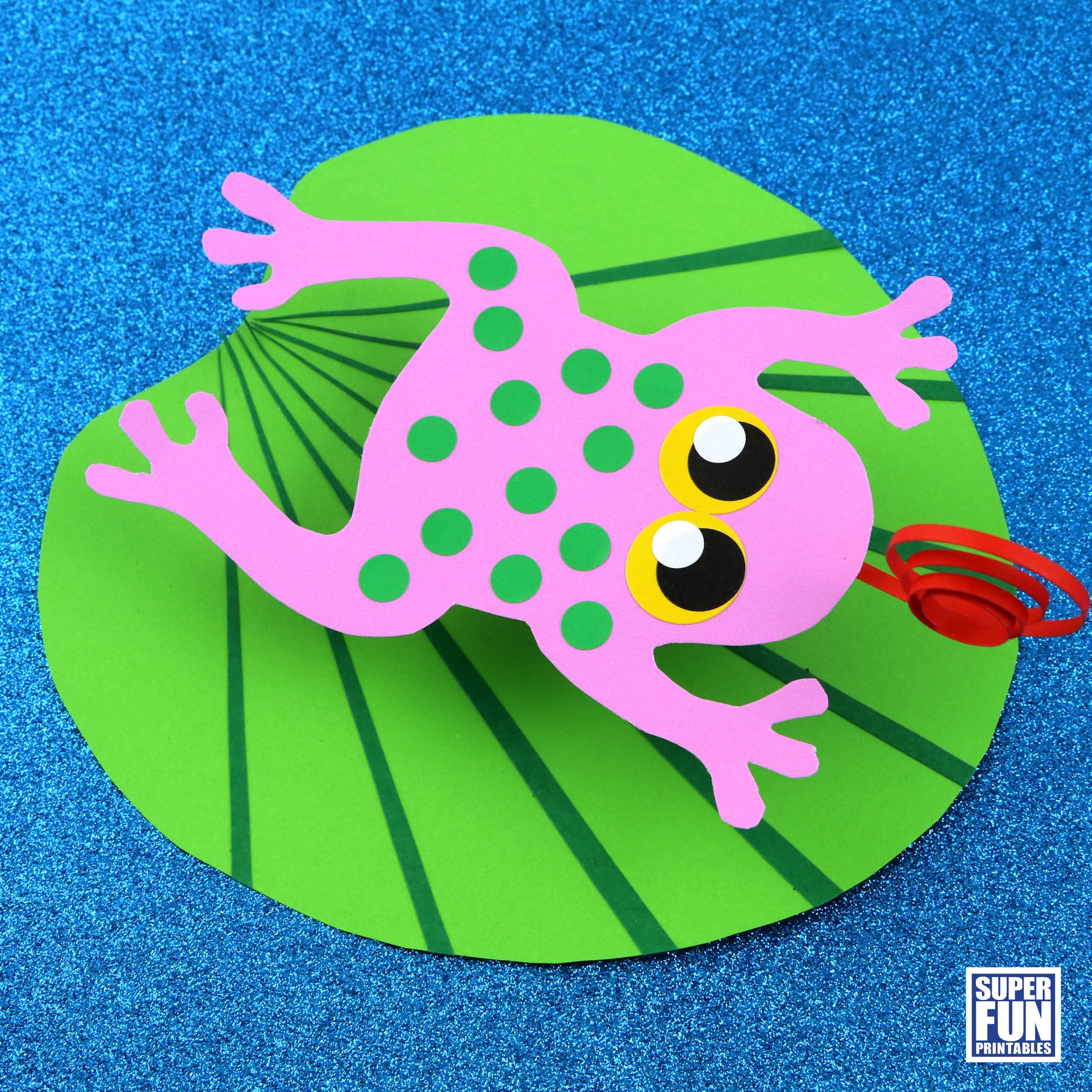 Sapo em um papercraft Lilypad
