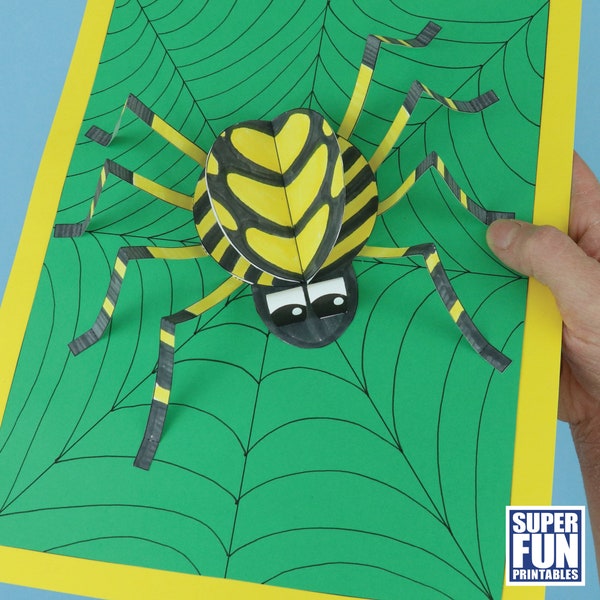 3D Paper spider craft