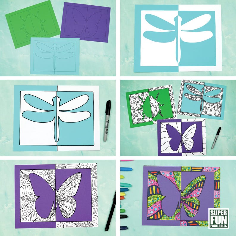 Positive Negative Insect Art - Etsy