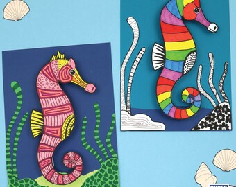 タツノオトシゴ 3D ペーパークラフト - Etsy 日本