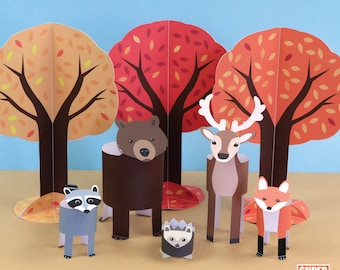 Woodland animal paper craft