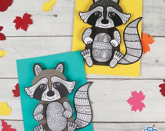 3D Pattern Art Raccoon