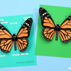 3D Monarch Butterfly paper craft
