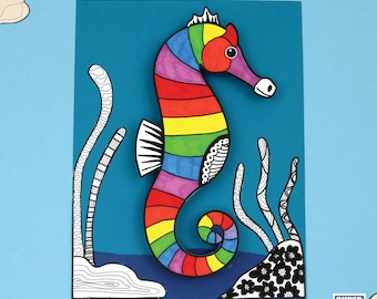 3D Paper Seahorse Craft