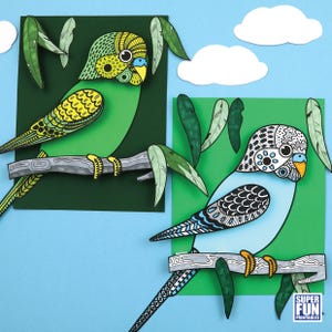 3D Budgie Pattern Art Project