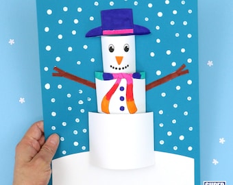 Manualidad de muñeco de nieve de papel