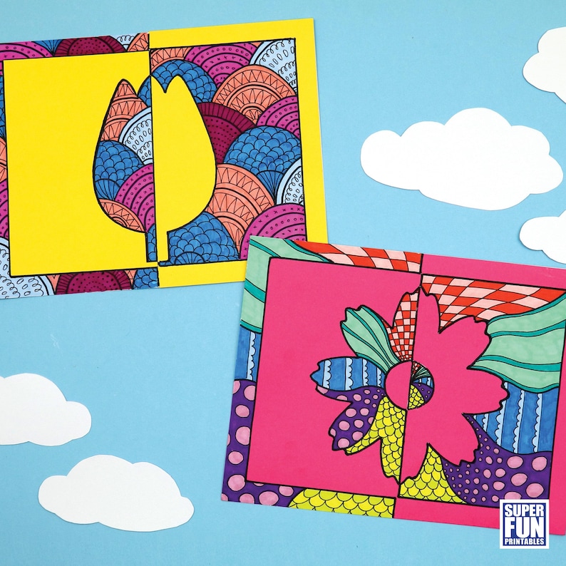 Flower Positive Negative Art - Etsy Australia